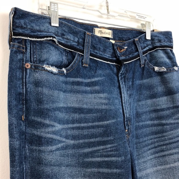 Madewell Retro Crop Bootcut Jeans Knee Rip 31 - Picture 3 of 5